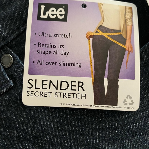 NWT Lee Jeans 16 M Slender Secret Midrise Bootcut Stretch Dark Blue Denim Bling - Picture 8 of 8